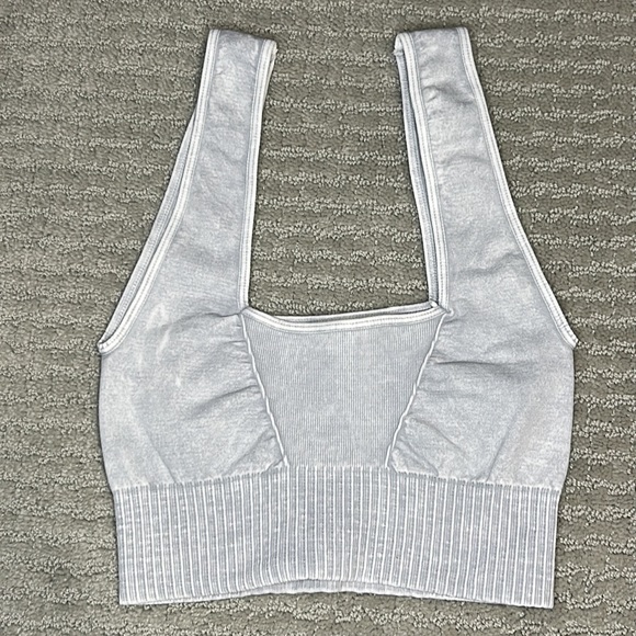 FREE PEOPLE | NWOT Good Karma Square-Neck Bra in Ice Grey * - Picture 6 of 7
